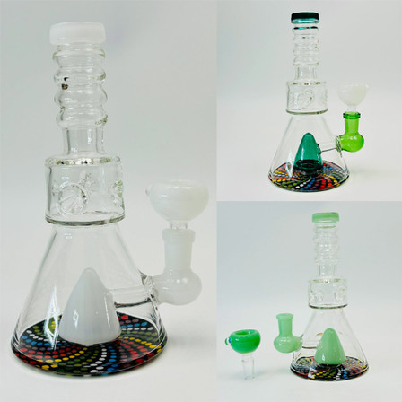 Beaker Waterpipe with Pyramid Perc - 8 Inch - RH-312