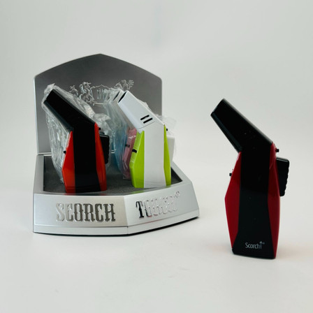 Scorch Torch Turbo Torch - 45 Degree - Push Button - Two Tone Color - Assorted - 6 Counts Per Display - 61652