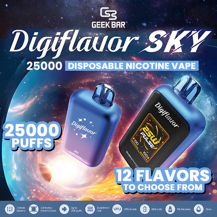 Geek Bar Digiflavor Sky 25000 Puffs Disposable - 5 Per Pack Geek Bar Digiflavor Sky 25000 Puffs Disposable - 5 Per Pack
