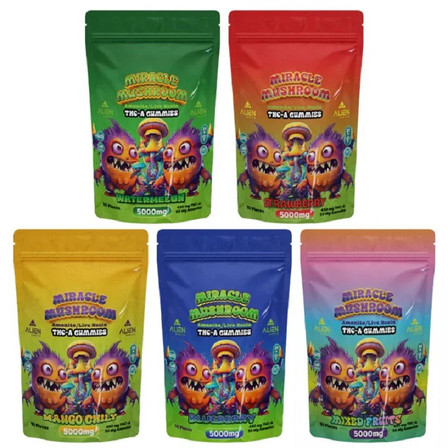 Alien Exotics Miracle Mushroom Amanita+Thc-A Gummies - 5000mg - 10 Countts Per Pack Alien Exotics Miracle Mushroom Amanita+Thc-A Gummies - 5000mg - 10 Countts Per Pack