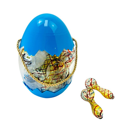 Egg Jar Handpipe With Color Strips - 4 Inch - 15 Per Display - Assorted - TVEJL3 Egg Jar Handpipe With Color Strips - 4 Inch - 15 Per Display - Assorted - TVEJL3