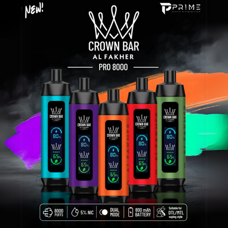 AL FAKHER CROWN BAR PRO 8000 Puffs DISPOSABLE AL FAKHER CROWN BAR PRO 8000 Puffs DISPOSABLE