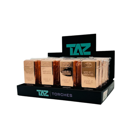 TAZ TORCHES LIGHTER GOLD BAR 20/DISPLAY TT-56B GOLD ROSE TAZ TORCHES LIGHTER GOLD BAR 20/DISPLAY TT-56B GOLD ROSE