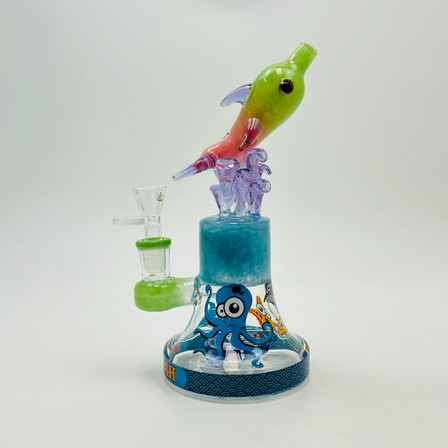 LOOKAH WATERPIPE 9" DOLPHIN WATER BLUE LOOKAH WATERPIPE 9" DOLPHIN WATER BLUE