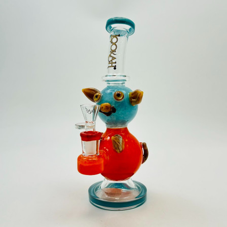 LOOKAH WATERPIPE 9" PIGGY HEAD WATER BLUE LOOKAH WATERPIPE 9" PIGGY HEAD WATER BLUE