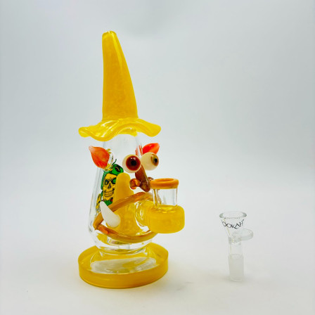 LOOKAH WATERPIPE 9" MINI WIZZARD YELLOW WPC1204 LOOKAH WATERPIPE 9" MINI WIZZARD YELLOW WPC1204