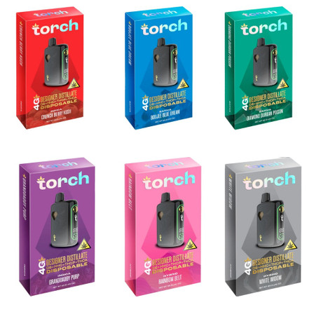 TORCH Designer Distillate D8+HHC+THC-A/P 4g DISPOSABLE TORCH Designer Distillate D8+HHC+THC-A/P 4g DISPOSABLE