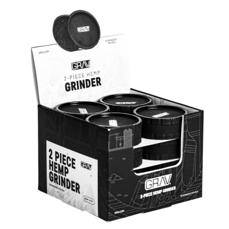 GRAV® HEMP PLASTIC 2-PIECE GRINDER COUNTERTOP POP DISPLAY - 16 PACK GRAV® HEMP PLASTIC 2-PIECE GRINDER COUNTERTOP POP DISPLAY - 16 PACK