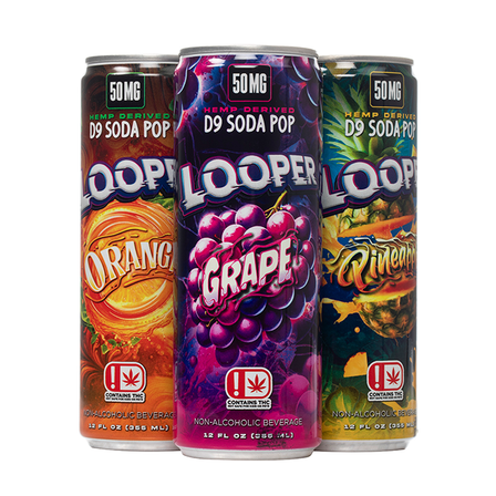 LOOPER D9 50mg SODA POP 12oz Can 4 Per Pack LOOPER D9 50mg SODA POP 12oz Can 4 Per Pack