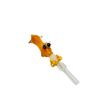 NECTAR COLLECTOR STRAW DOUBLE BEE PERC W/QUARTZ TIP NECTAR COLLECTOR STRAW DOUBLE BEE PERC W/QUARTZ TIP
