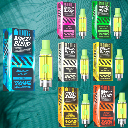 MODUS BREEZY BLEND HASH ROSIN CB9A+D8+THC-P 3G CARTRIDGE MODUS BREEZY BLEND HASH ROSIN CB9A+D8+THC-P 3G CARTRIDGE