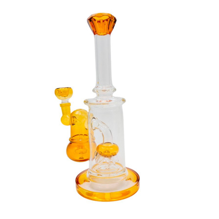 WPAG409 WATERPIPE 10.5" MOUTHPIECE DIAMOND CUT W/CATCHER PERC (RH-357)