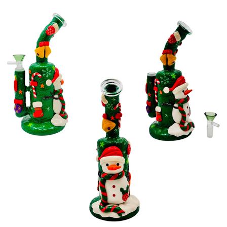 WPVC217 WATERPIPE 9" CHRISTMAS SNOWMAN "GLOW IN THE DARK" WPVC217 WATERPIPE 9" CHRISTMAS SNOWMAN "GLOW IN THE DARK"