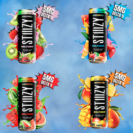 STIIIZY SELTZER D9 5mg 12 oz. CAN 4 PER PACK STIIIZY SELTZER D9 5mg 12 oz. CAN 4 PER PACK