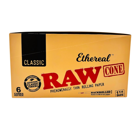 RAW CLASSIC CONE ETHEREAL 1 1/4 SIZE 6/PK 32PK/BOX RAW CLASSIC CONE ETHEREAL 1 1/4 SIZE 6/PK 32PK/BOX