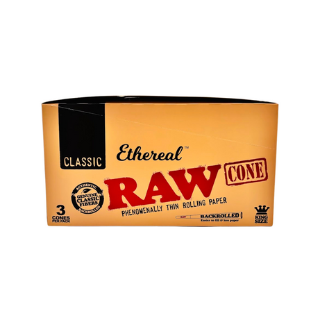 RAW CLASSIC CONE ETHEREAL KING SIZE 3/PK 32PK/BOX RAW CLASSIC CONE ETHEREAL KING SIZE 3/PK 32PK/BOX
