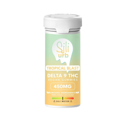 SILI x URB D9 450mg GUMMIES 30/Jar TROPICAL BLAST SILI x URB D9 450mg GUMMIES 30/Jar TROPICAL BLAST