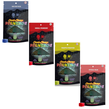 CHEECH & CHONG PSILY CAPS MUSHROOM 100mg GUMMIES 8 Per Pack CHEECH & CHONG PSILY CAPS MUSHROOM 100mg GUMMIES 8 Per Pack