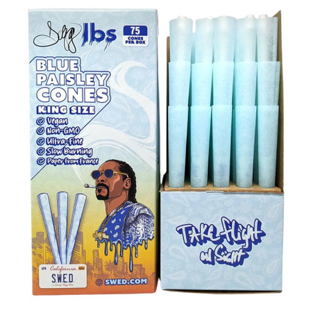 DOGG LBS PRE ROLLED CONES BLUE PAISLEY KING SIZE 75pk DOGG LBS PRE ROLLED CONES BLUE PAISLEY KING SIZE 75pk
