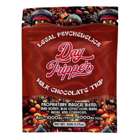 DAY TRIPPER MAGICAL BLEND MUSHROOM 4000MG CHOCOLATE BAR MILK CHOCOLATE TRIP DAY TRIPPER MAGICAL BLEND MUSHROOM 4000MG CHOCOLATE BAR MILK CHOCOLATE TRIP