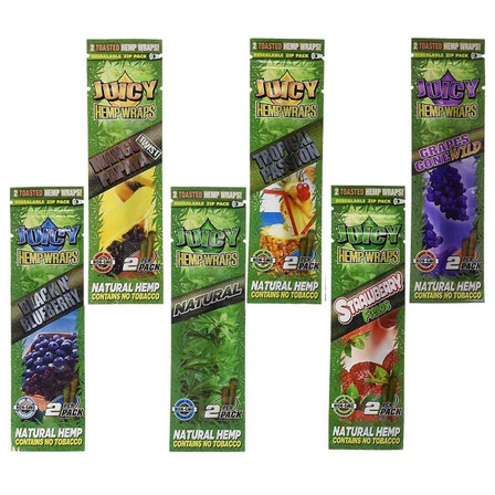Juicy Hemp Wraps - 2 Pieces Per Pack - 25 Packs Per Box - Price Per Pack Juicy Hemp Wraps - 2 Pieces Per Pack - 25 Packs Per Box - Price Per Pack