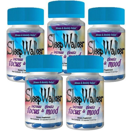 100 Pills Sleep Walker Capsules Focus & Mood Optimizer 20CT - 5 BOTTLES 100 Pills Sleep Walker Capsules Focus & Mood Optimizer 20CT - 5 BOTTLES