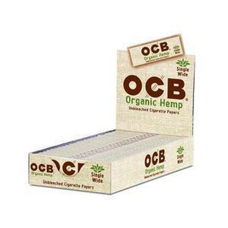 OCB UNBLEACHED ORGANIC HEMP SINGLE WIDE Rolling Paper - 24 in Box