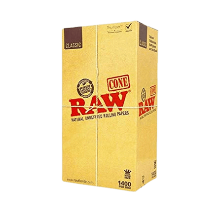 Raw - Classic Natural Unrefined Rolling Papers Cone Bulk King Size - 1400 Per Box Raw - Classic Natural Unrefined Rolling Papers Cone Bulk King Size - 1400 Per Box