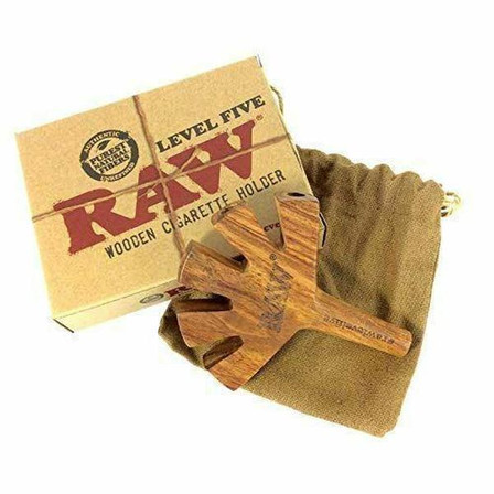 RAW LEVEL FIVE WOODEN CIGARETTE HOLDER WITH FELT CARRY BAG RAW LEVEL FIVE WOODEN CIGARETTE HOLDER WITH FELT CARRY BAG