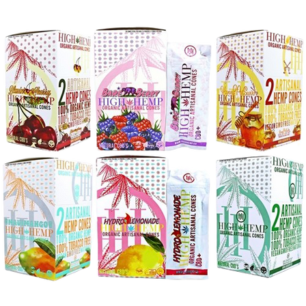 HIGH HEMP ORGANIC CONES 2 PIECE PER PACK 15 PACK PER BOX