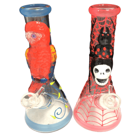 10" Inch Glass Water Pipe With Assorted Prints 