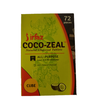 COCO ZEAL HOOKAH CHARCOAL 72 PIECES CUBE COCO ZEAL HOOKAH CHARCOAL 72 PIECES CUBE