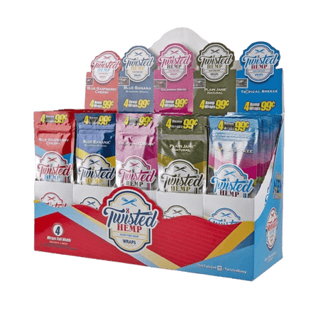 Twisted Hemp Wraps-15 Per Box-4 Sheet Per Pack Twisted Hemp Wraps-15 Per Box-4 Sheet Per Pack