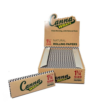 CANNA WRAPS UNBLEACHED PAPERS - 1 1/4 SIZE - 25 PIECES PER BOX - NATURAL
