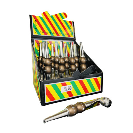 FANCY HANDPIPES METAL - 12 PIECES PER DISPLAY -  ASSORTED COLOR AND DESIGN