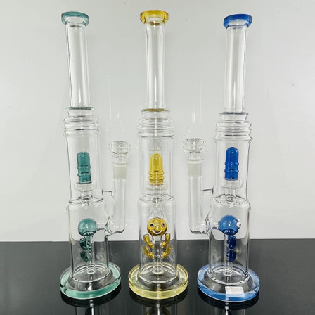 WATERPIPE 15" INCH - DUAL CHAMBER WITH BUBBLE CONE INLINE PERC
