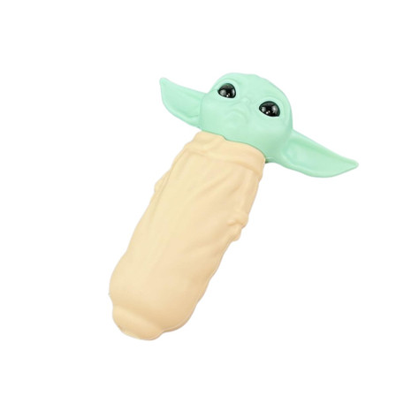 SILICONE HANDPIPE 4" INCH - YODA WITH GLASS BOWL AND DABBER - ASSORTED SILICONE HANDPIPE 4" INCH - YODA WITH GLASS BOWL AND DABBER - ASSORTED