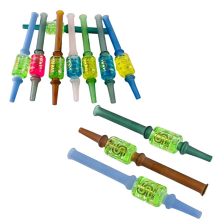 Sense Glass - Nectar Collector - 7 Inches - Glycerin Filled With Coil - Assorted Colors - Price Per Piece Sense Glass - Nectar Collector - 7 Inches - Glycerin Filled With Coil - Assorted Colors - Price Per Piece
