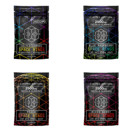 HON SPACE RINGS DELTA 8 GUMMIES - 2500MG - 10 COUNT PER PACK HON SPACE RINGS DELTA 8 GUMMIES - 2500MG - 10 COUNT PER PACK