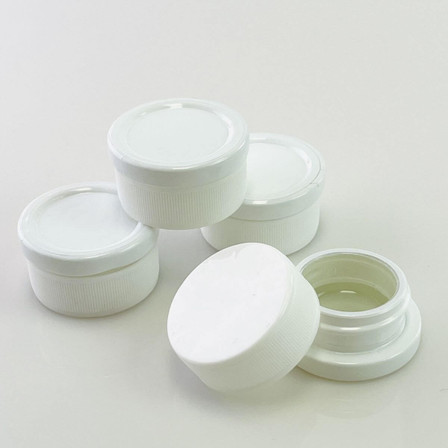 GLASS JAR - SCREW TYPE WHITE GLASS WHITE TOP - 12 PER PACK