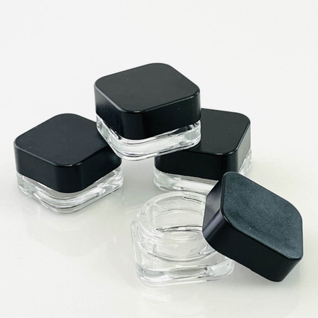 GLASS JAR - C- P SQUARE - 5ML - 12 PER PACK