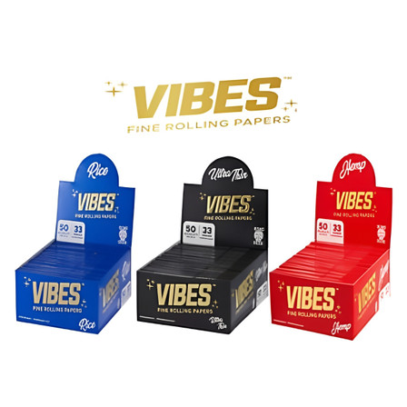 VIBES KING SIZE SLIM ROLLING PAPERS - 33 PAPERS PER PACK - 50PACK PER BOX VIBES KING SIZE SLIM ROLLING PAPERS - 33 PAPERS PER PACK - 50PACK PER BOX