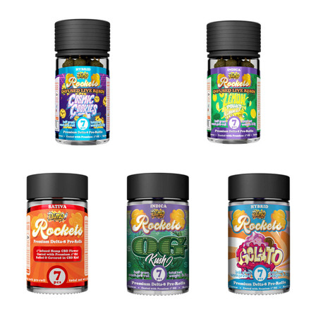 Dimo Rockets Delta 8 - 7 Prerolls Per Jar Dimo Rockets Delta 8 - 7 Prerolls Per Jar
