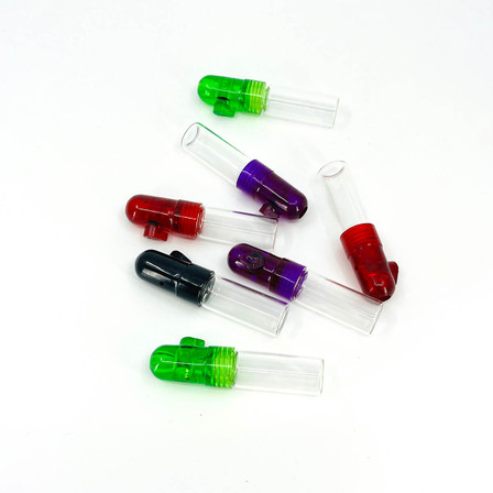 BULLET LARGE - 1 DRAM - SNUFFER ASSORTED COLORS - 25 PIECES PER PACK