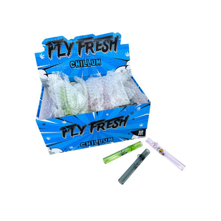 FLY FRESH GLASS CHILLUM - 50 COUNT PER PACK