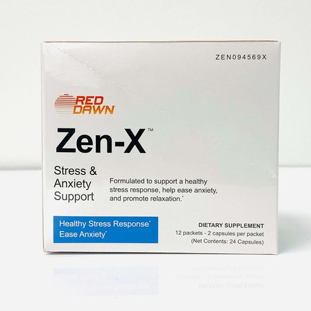 RED DAWN ZEN-X STRESS AND ANXIETY SUPPORT - 2 COUNTS PER PACK - 12 PACKS PER BOX