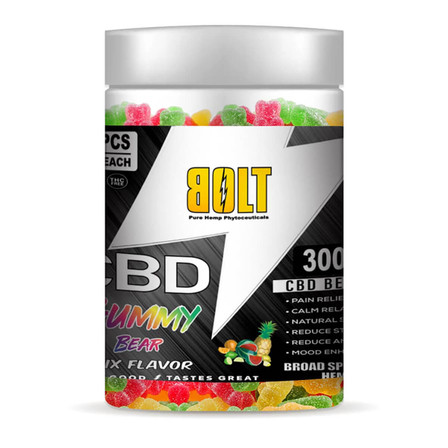 BOLT CBD GUMMY JAR MIX FRUIT FLAVOR GUMMY BEAR - 3000MG - 120 COUNT PER JAR BOLT CBD GUMMY JAR MIX FRUIT FLAVOR GUMMY BEAR - 3000MG - 120 COUNT PER JAR