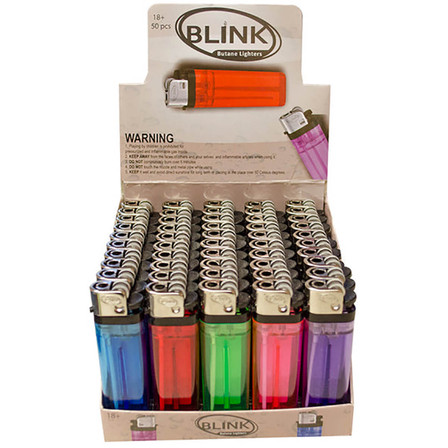 BLINK DISPOSABLE LIGHTER - 50 COUNT PER DISPLAY - ASSORTED COLORS BLINK DISPOSABLE LIGHTER - 50 COUNT PER DISPLAY - ASSORTED COLORS