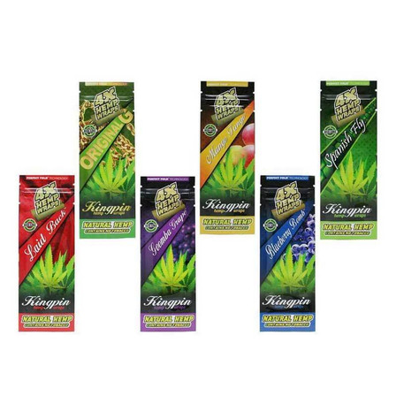 King Pin Hemp Wrap - 4 Counts Per Pack - 25 Packs Per Box King Pin Hemp Wrap - 4 Counts Per Pack - 25 Packs Per Box