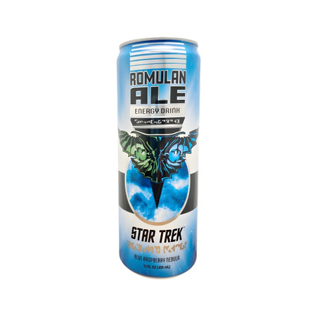 EXOTIC ENERGY DRINK STAR TREK 12oz. CAN ROMULAN ALE BLUE RASPBERRY